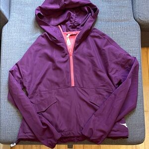 Purple Hooded Jacket with Pink Zipper
